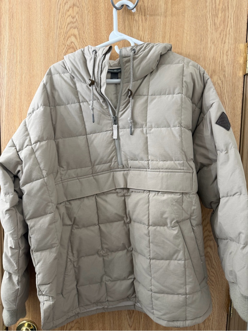 Eddie Bauer Women’s Quilted Hooded Anorak Jacket - Beige